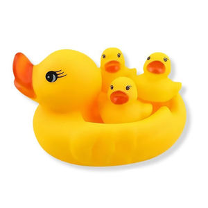 Ensemble de jouets de bain pour bébé, canard jaune à presser, grande taille et 3 tailles petites, sac en filet flottant, cadeau pour tout-petit - Product Image 6