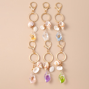 Porte-clés Coquillage Tendance Été Plage, Anneau de Clé Conque, Breloques Pendentifs pour Femmes et Filles, Cadeaux DIY Faits Main pour Sac, Porte-clés Étoile de Mer et Coquillage - Product Image 4