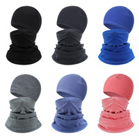 Ensemble de bonnet et cache-cou polaire uni pour adulte, coupe-vent, pour le cyclisme et les sports de plein air