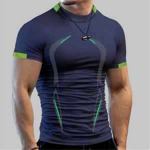 2026 Summer Gym Shirt Sport T Shirt Men Quick Drying Running Shirt Men Workout Training Tees Fitted T-shirt - Product Image 2
