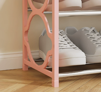 Étagère de rangement pour chaussures moderne à 4 niveaux, en métal durable, détachable, à poser au sol, pour le salon
