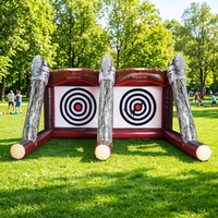 Jeu de lancer de haches double et cible de fléchettes gonflable pour usage commercial et compétitif en extérieur, pour enfants et adultes, à prix abordable