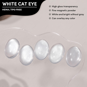 JTING Tout Nouveau Vernis Gel Effet Œil de Chat Blanc, Base Transparente, Poudre Magnétique, Vernis Gel Cateye Sans HEMA/TPO, OEM - Product Image 1