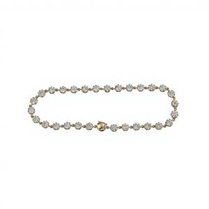 Pulsera de tenis de plata 925 con oro amarillo y morganita, diamantes talla VVS, diseño clásico, cadena fina, 19 piedras, 9.50 ct, lujo perfecto - Product Image 1