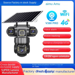 V380 ba ống kính bảng điều khiển máy ảnh an ninh năng lượng mặt trời máy ảnh với 4 gam thẻ Sim 12MP trong nhà và ngoài trời thông minh không dây WIFI CCTV <span class=keywords><strong>Camera</strong></span> - Product Image 5