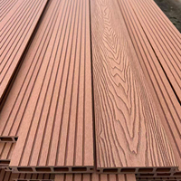 Plancher en composite bois-plastique imperméable, anti-UV, durable, facile à installer, pour extérieur, lames de terrasse WPC, grain de bois 3D, terrasse en PE