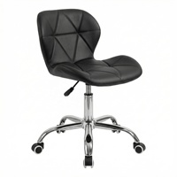 Chaises de cuisine avec roulettes, chaise de bar pivotante en cuir PU avec roulettes