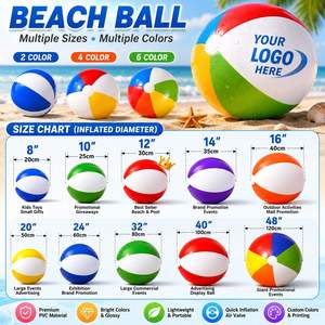 Ballons de plage gonflables personnalisables avec logo en PVC pour enfants, jeux de piscine pour tout-petits, activités estivales, jouets de plage - Product Image 3