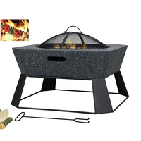 Excellent Design Bois Brûlant Extérieur Jardin Patio Arrière-Cour Bol À Feu Avec Grill Et Couverture En Maille Table Top Fire Pit Bowl Marbre