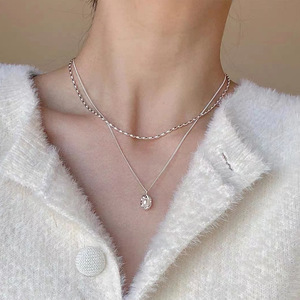 Yinruitai S925 Sterling <b>Silver</b> Rice Bead Necklace Women Korean Style Light Luxury Olive Bead <b>Choker</b> Short Collarbone Chain - Product Image 1