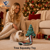 Jouet pour chien en peluche couineur en forme de sapin de Noël avec corde tressée, ornement de Noël interactif à mâcher pour animaux de compagnie, vente en gros