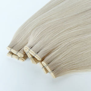 Éticamente procedente de mujeres jóvenes donantes Coletas completas Invisible Micro Bead Weaving Genius Wefts Double Drawn Platinum <span class=keywords><strong>Blonde</strong></span> - Product Image 1