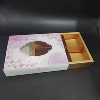 Sakura Window Drawer Mooncake Box, 6-vakjes gouden voering gebakken geschenkverpakking voor het Mid-Autumn Festival