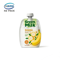 Pochette Doypack personnalisée pour purée de fruits liquide avec bec verseur, sécurité anti-humidité, en LDPE, pour l'emballage d'aliments pour bébés