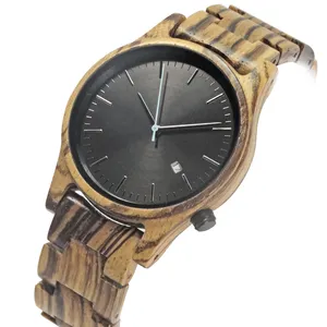 古董奢侈品牌木表男士Miyota 2115石英机芯日期手表