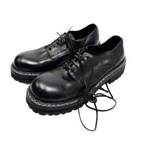 Zapatos Oxford de Cuero Negro con Punta Redonda, Cordones, Suela de Goma Antideslizante, para Todas las Temporadas, Calzado Formal para Hombre - Product Image 2