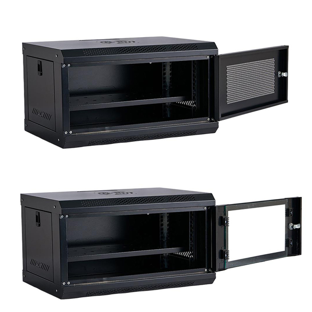 Small Wall Mounted Data Cabinet 19 Inch Standard SPCC Steel Network Rack With Ventilation Holes