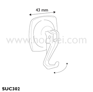 Crystal Clear <b>Plastic</b> Suction Cup Hook With Strong Hold Vacuum Base For Secure Non Slip Storage Mounting - Product Image 5