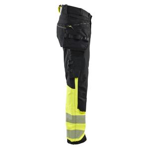 BLAKLADER - 112516489933D108 Hi-Vis <b>trousers</b> 4-way <b>stretch</b> <b>Black</b>/Hi-vis yellow - EAN 7330509913406 HI-VIS WORKWEAR - Product Image 4