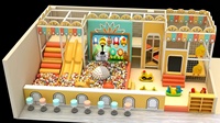 Équipement de jeu intérieur personnalisé, thème Mario, avec double toboggan jaune, piscine à balles, trampoline et escalier en spirale à motif poussin |   FEC pour enfants