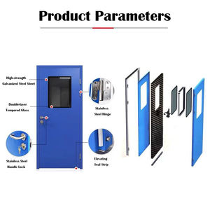 Puerta de purificación de Hospital de acero inoxidable de alta calidad de estilo moderno Puerta médica de sala limpia insonorizada interna - Product Image 4