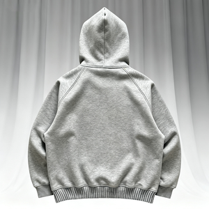 Felpa con Cappuccio Corta da Uomo Personalizzata 100% Cotone French Terry Nero Sbiadito Oversize Lavaggio Acido <span class=keywords><strong>Schizzi</strong></span> <span class=keywords><strong>di</strong></span> Vernice Ricamata Tinta Unita - Product Image 2