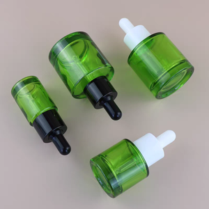 Flacons compte-gouttes en verre transparent vert de luxe pour huile cosmétique, 15 ml, 30 ml, 50 ml, avec sérigraphie couleur - Product Image 6
