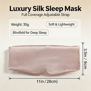 Silk <b>Sleep</b> Soft Elastic Back Headband Full Coverage <b>Light</b> Blocking Satin Eye Mask for Travel Night Sleeping - Product Image 3