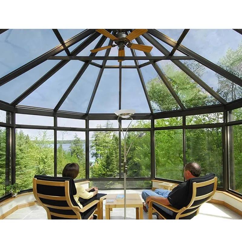 D-TOP cà phê thiết kế cửa hàng kính nhà sợi thủy tinh phòng mặt trời nhà kính cho hồ bơi mặt trời sunroom kính nhà của ngôi nhà