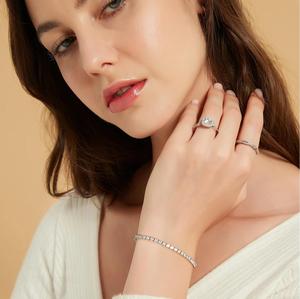 Bracelet de tennis carré tendance 2026 avec pierres CZ transparentes, plaqué argent, bijoux pour femmes, bracelets perlés en cristal glacé - Product Image 3