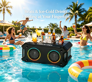 Altavoz Bluetooth Flotante para Piscina F58 120W IP67, <span class=keywords><strong>PartyBox</strong></span> con Bajos Potentes, Sistema de Audio con Fuente - Product Image 2