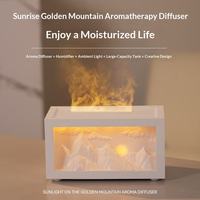 Diffuseur d'huiles essentielles avec effet de flamme de cheminée, humidificateur d'air pour la maison, 7 couleurs de lumière, avec télécommande