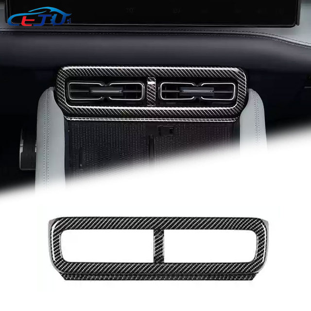 Black ABS Carbon Look Car Interior Kits Front AC Air Outlet Vent Panel Cover Cap for BYD Bao Formula Leopard 5 Denza B5 2024+