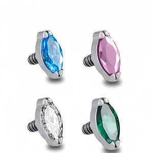 Clous d'oreilles en alliage de titane avec zircon en forme de goutte d'eau pour piercing du cartilage, accessoires de bijoux à porter au quotidien - Product Image 5