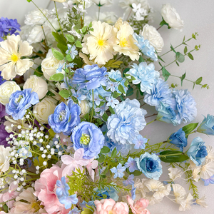 Promesa Artificial Colorido Flor Corredor Boda Flor Corredor Arreglo Hecho A Mano Boda - Product Image 4