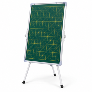 <span class=keywords><strong>Tableau</strong></span> noir vert réglable sur trépied avec grille d'entraînement, cadre en aluminium et support stable - Product Image 1