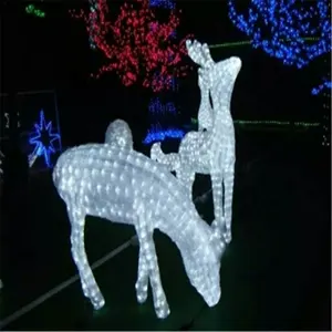 window led light decoration 3d acrylic light running reindeer lights