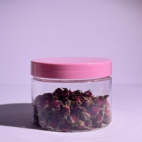 En stock Bouteille en plastique PET avec bouchon rose 89 mm Large ouverture 150 ml-1000 ml Alimentaire Miel Biscuit Crème pour les yeux Cosmétique Pot de rangement