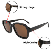 Lunettes de soleil polarisées en acétate de haute qualité avec logo personnalisé, anti-radiation, pour hommes et femmes, UV400, montures carrées pleine monture