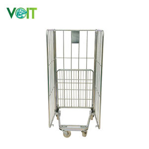 カスタマイズされた<span class=keywords><strong>2</strong></span>/<span class=keywords><strong>3</strong></span>/4側面倉庫物流折りたたみ式入れ子スチール金属収納メッシュロールコンテナ - Product Image 2