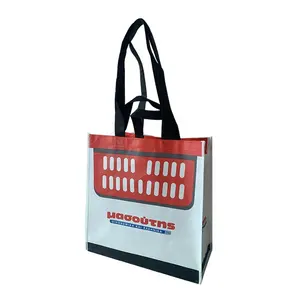 Sewing Cheap Recyclable Custom Logo Printed Reusable Ecological Shopping Non Woven Grocery Bag For Supermarket