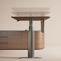 Bureau de direction hautement réglable avec réglage électrique de la hauteur, bureau en bois luxueux et moderne, bureau debout pour PDG