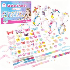 Kit d'accessoires capillaires charmants pour filles : fabrication de bandeaux, bracelets, rubans, étoiles, cœurs – Cadeau de fête, vente en gros - Product Image 1