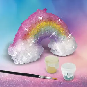 Kit d'art et artisanat éducatif pour enfants, kit de peinture arc-en-ciel, avec croissance en cristal, décorations de maison, Diy, bricolage,