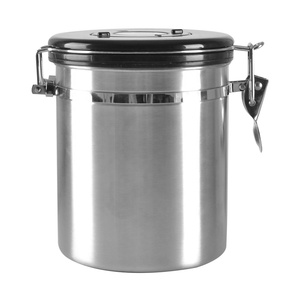 Stainless Steel Kitchen Food Storage Jar <strong>Cereal</strong> Storage <strong>Box</strong> 1400ml Coffee Bean Sealed Canister - Product Image 1