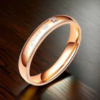 Bague de couple en acier titane micro-pavée CZ de qualité supérieure, motif lettre tendance, en acier inoxydable inaltérable, bagues assorties, vente en gros
