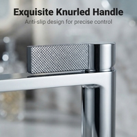 Robinet de lavabo haut en laiton sculpté à trou unique, mitigeur eau chaude et froide avec cartouche céramique