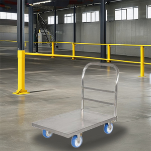 Chariot à plateforme avec panneaux latéraux en maille, chariot de manutention industriel robuste pour entrepôts, usines et applications logistiques - Product Image 4