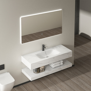 Mueble de Baño Flotante de Lujo para Hotel, con Lavabo de <span class=keywords><strong>Roca</strong></span> de Pizarra, Venta al Por Mayor de Fábrica - Product Image 2