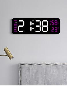 ミラーLEDディスプレイ明るさ調節可能なタイマーアラームLED時計デジタル壁掛け時計家の装飾オフィス - Product Image 5